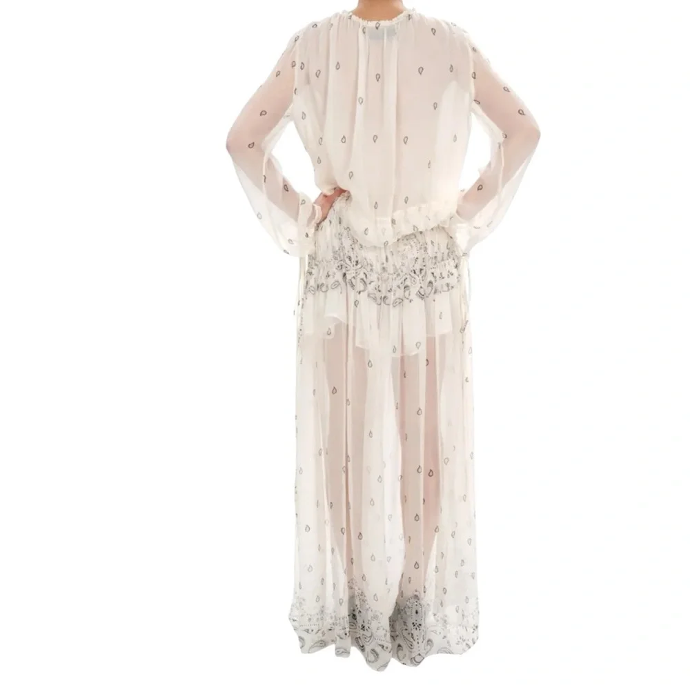 AMIRI Paisley Silk Maxi Dress, White Ivory, NWT, $2000K MSRP, IT 38 - Picture 8 of 11